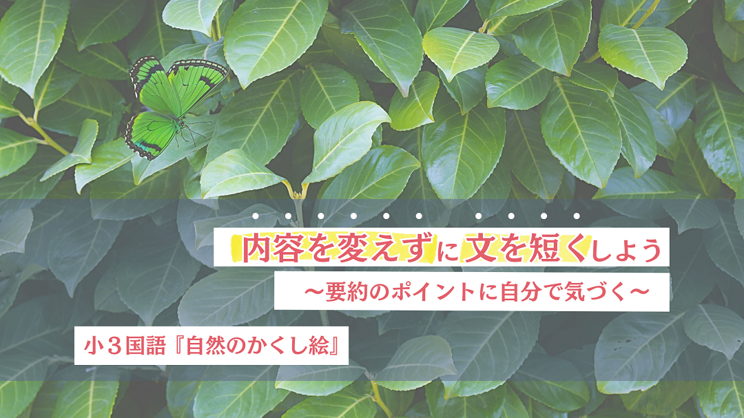 内容を変えずに文を短くしよう～要約のポイントに自分で気づく～