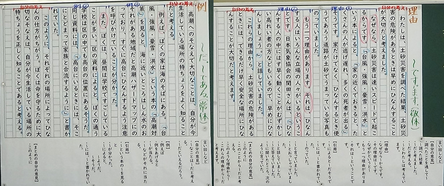 教材名：もしものときにそなえよう 「書くこと」に親しむための工夫